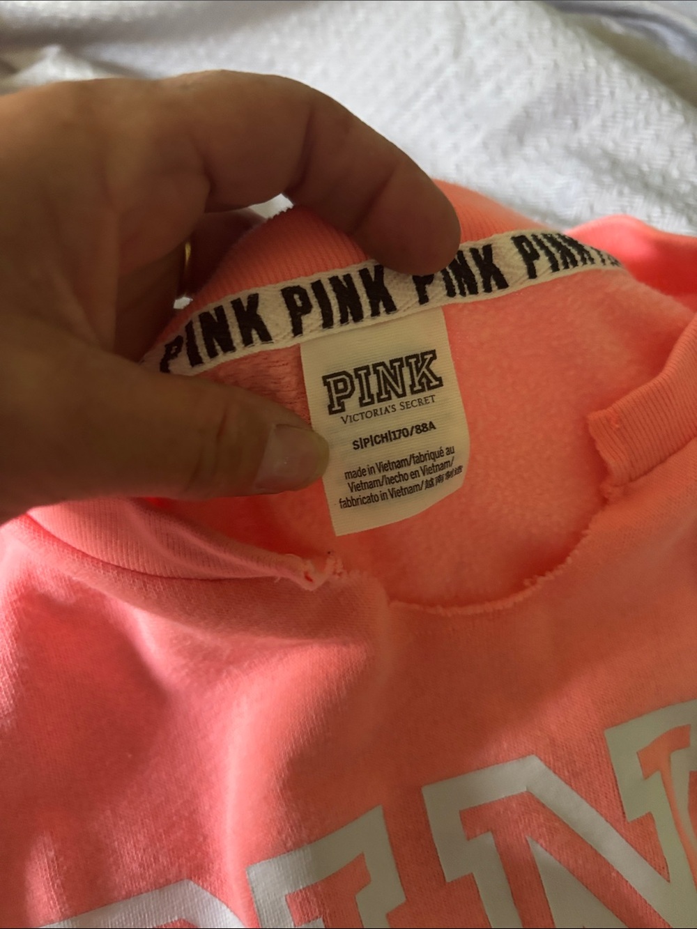 PINK Victoria's Secret Coral Pink Kids Hoodie Sweatshirt